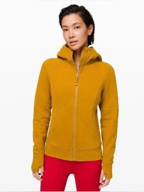 lululemon zip hoodie in mustard yellow